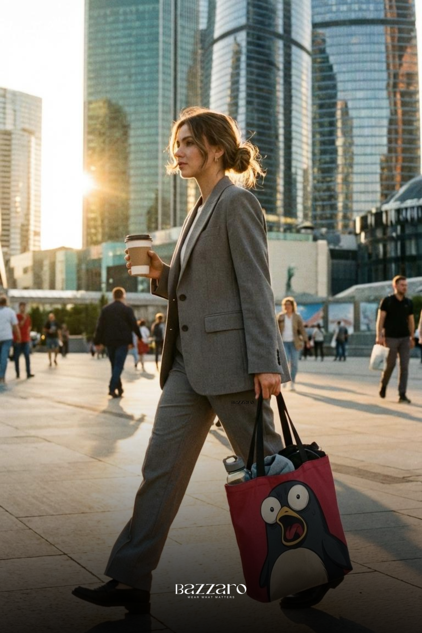 Shocked Penguin Tote Bag – Fun & Quirky Graphic Carryall | Bazzaro - Image 4